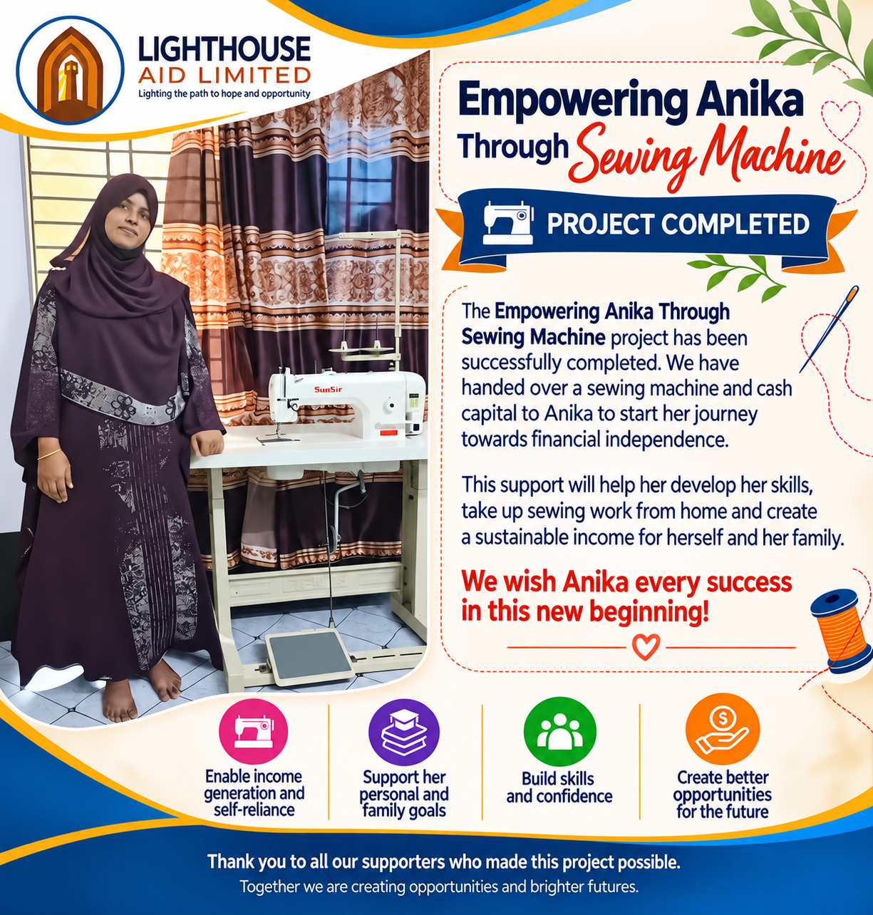 Empowering Anika Through Sewing